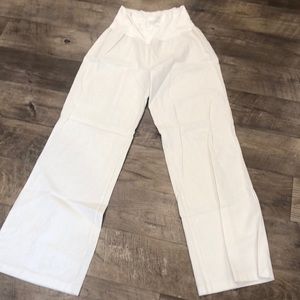 Never worn Off White Wide Leg Linen Pants